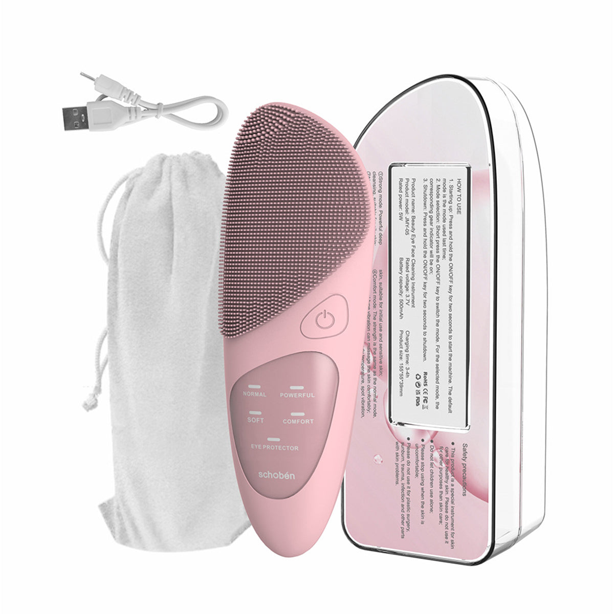 Electric facial cleanser Facial massager USB rechargeable Eye Beauty Home Beauty Silicone Face Wash