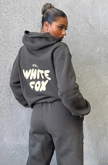 Sweater Suit Fashion Sports Long Sleeve Pullover Hooded Sweater Two-Piece Set