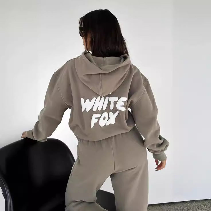 Sweater Suit Fashion Sports Long Sleeve Pullover Hooded Sweater Two-Piece Set