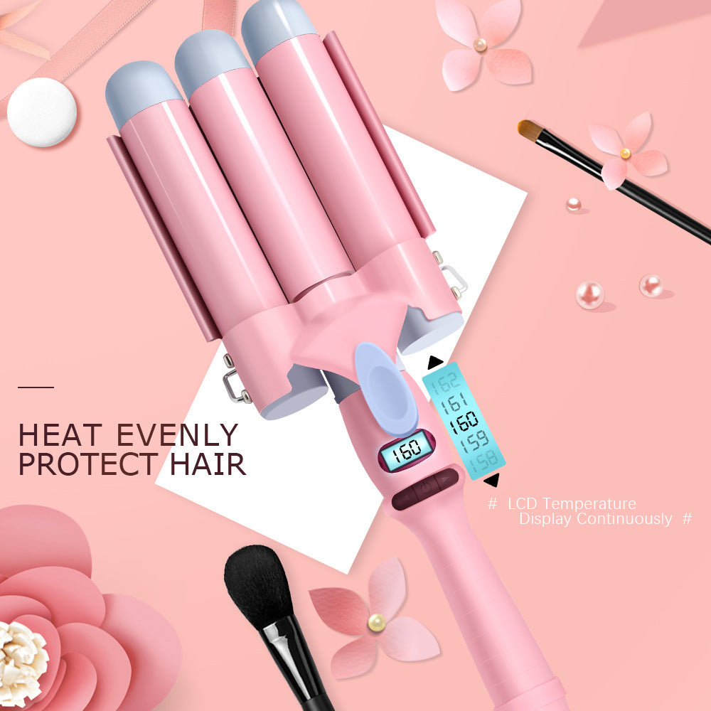 Multi-Temperature Control Triple Barrel Curling Iron