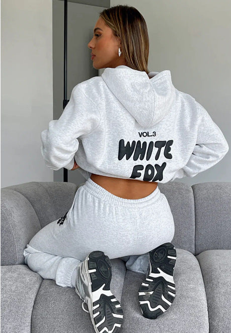 Sweater Suit Fashion Sports Long Sleeve Pullover Hooded Sweater Two-Piece Set