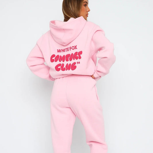 Suit Fashion Sports Long Sleeve Pullover Hoodie Two-Piece Set