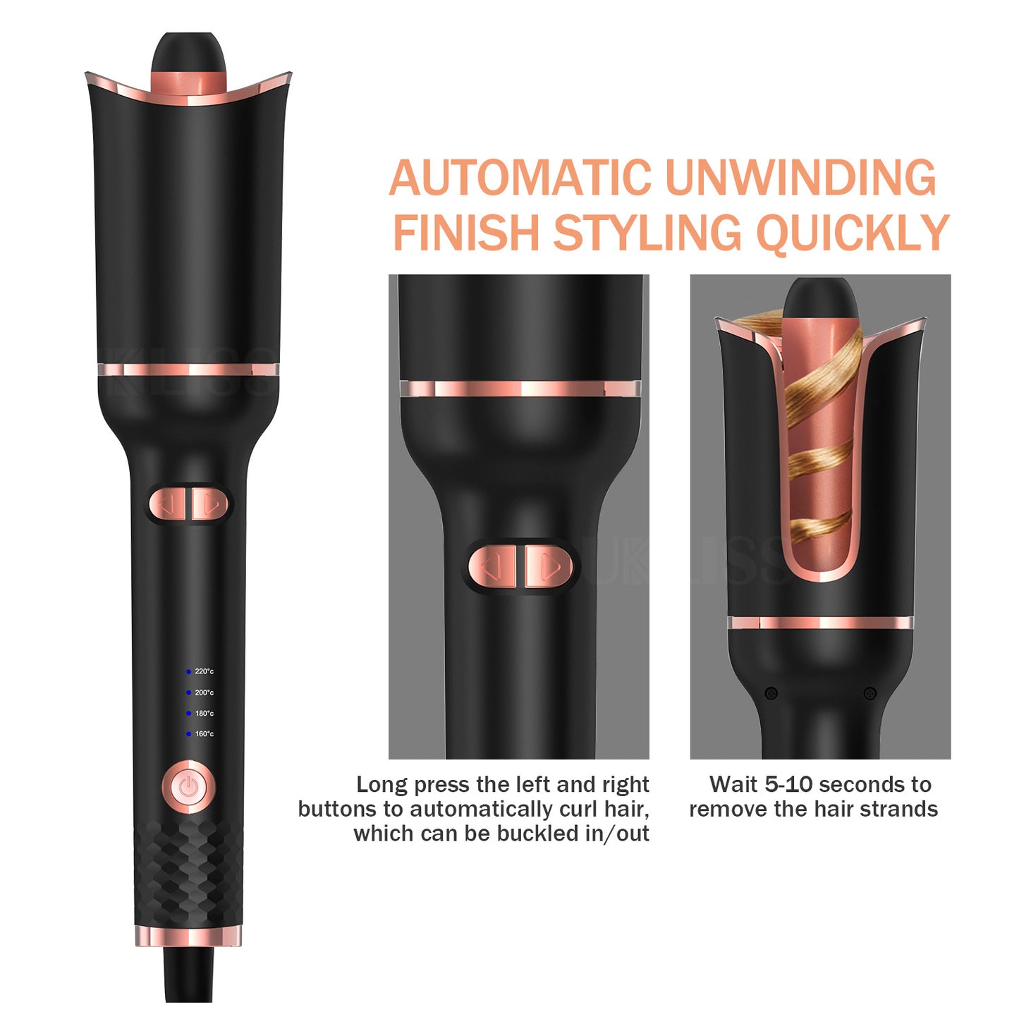 Automatic spiral curling iron