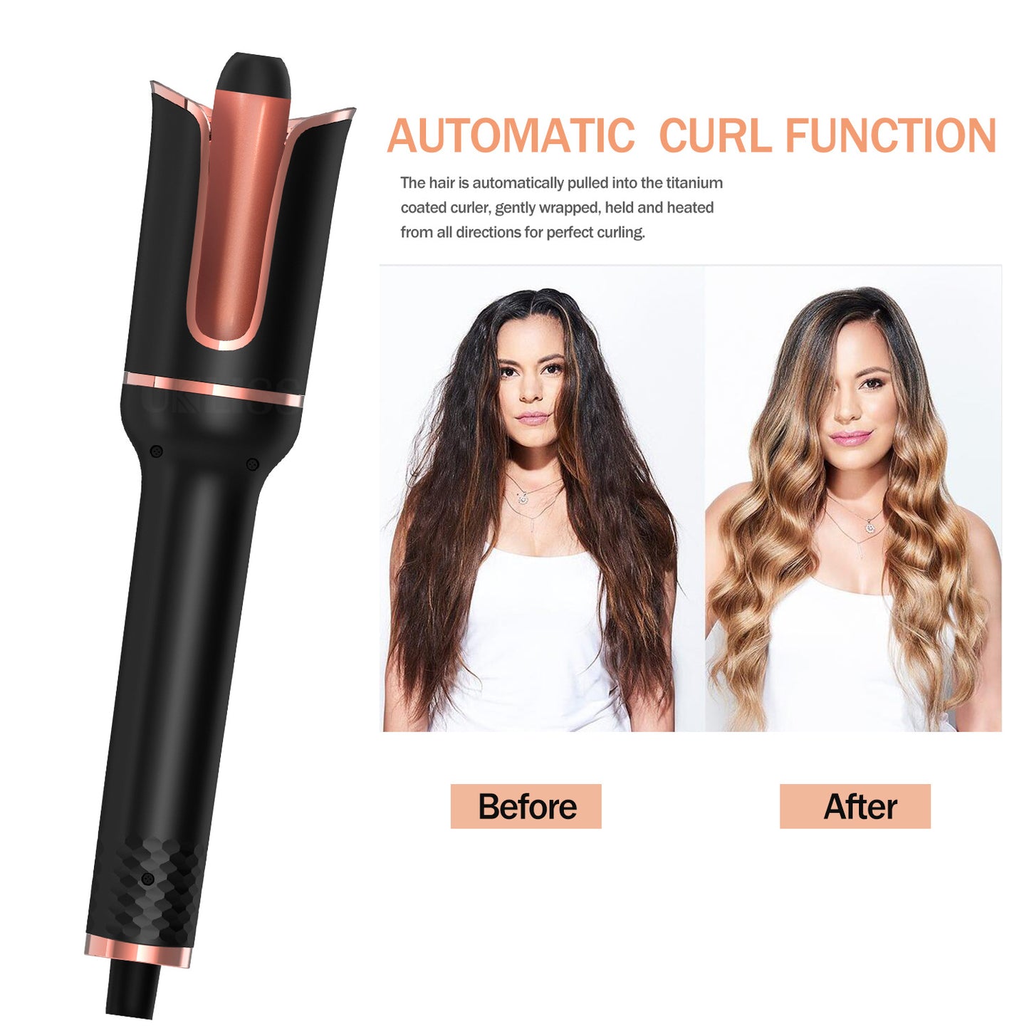 Automatic spiral curling iron