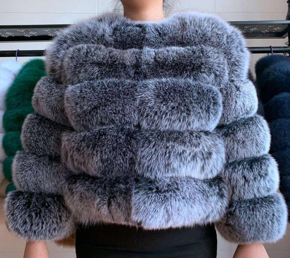 Women faux fur coat, winter long night hat crew neck outwear plush warm winter coat