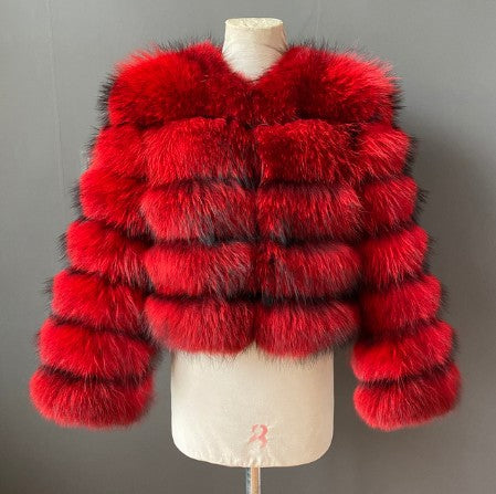 Women faux fur coat, winter long night hat crew neck outwear plush warm winter coat